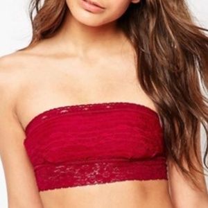 Free People Scalloped Lace Trim Bandeau Bra